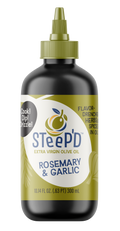 Steep'd Rosemary & Garlic infused extra virgin olive oil, 300 mL bottle